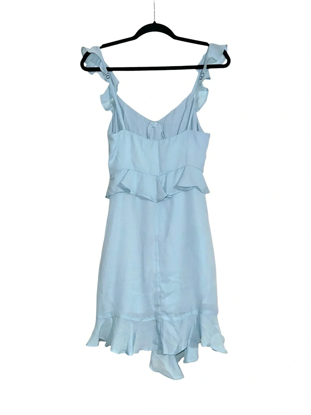 NWT Abercrombie & Fitch Light Blue Ruffle Chiffon Mini Dress SMALL